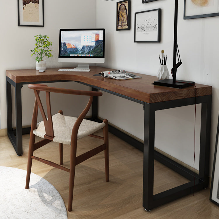 L-Shape Bedroom Working Desk Modern Solid Wood Writing Table