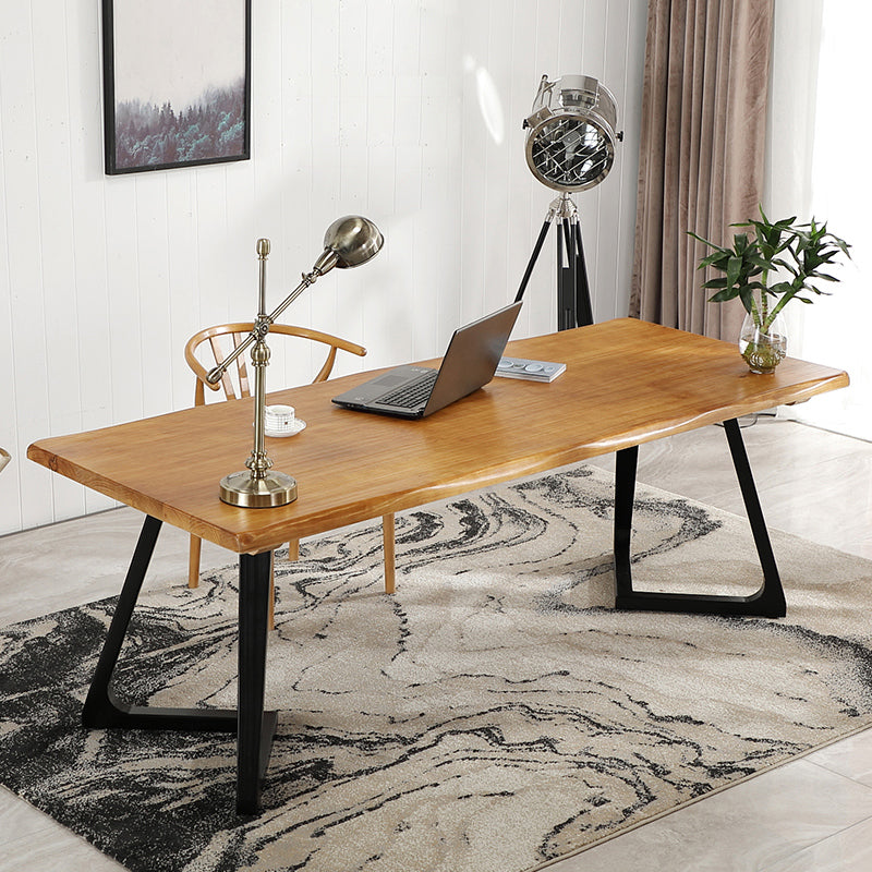 Solid Wood Rectangular Writing Desk Industrial Meeting Desk for Home