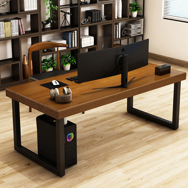 Modern Rectangle Wooden Office Desk Sled Base Task Desk for Office