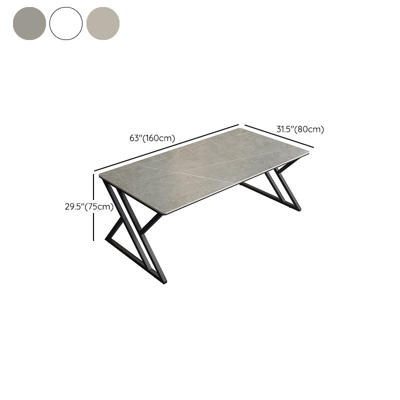 Modern Style Rectangle Office Desk Sintered Stone Writing Table