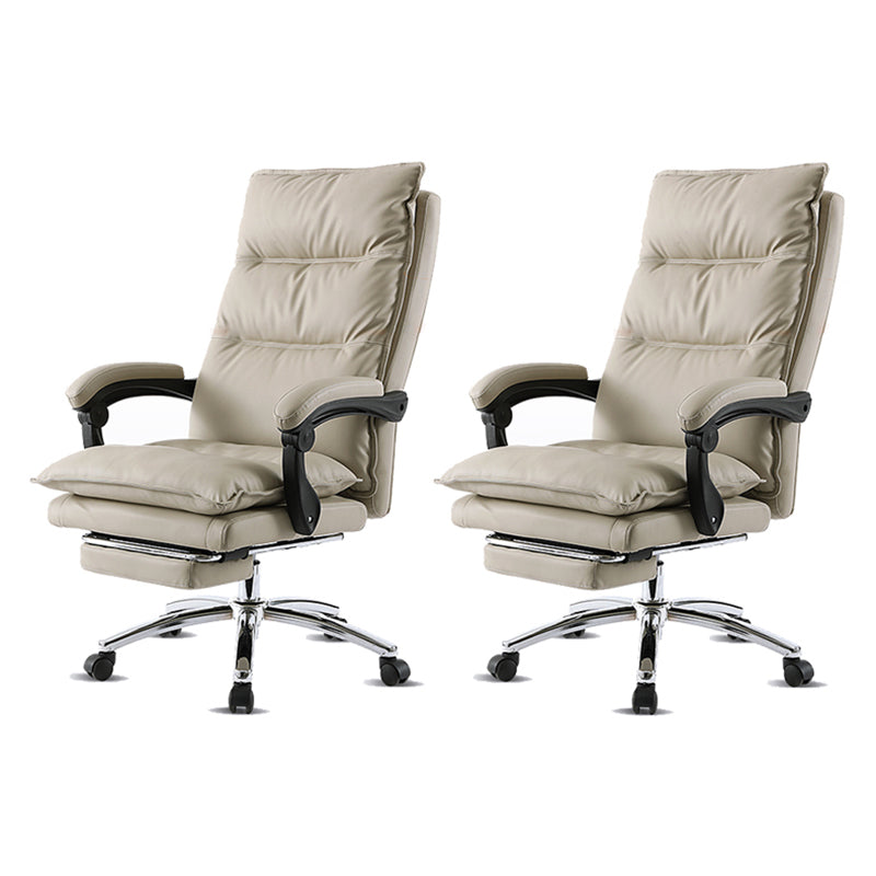 26" Wide Contemporary Managers Chair White Leather Executive Chair