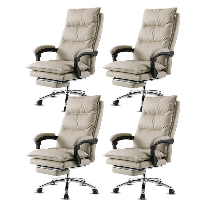 26" Wide Contemporary Managers Chair White Leather Executive Chair