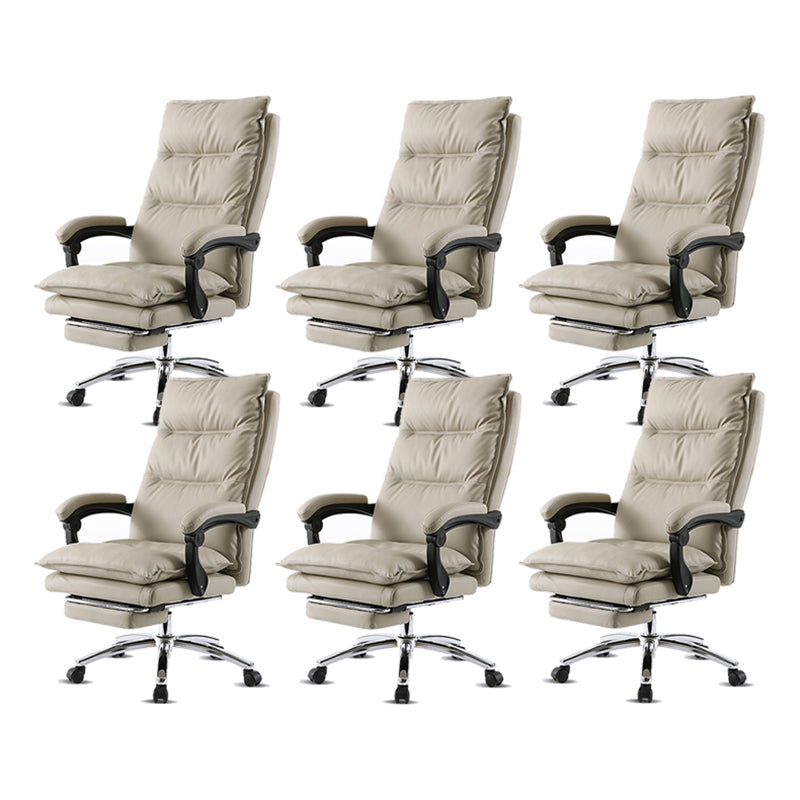 26" Wide Contemporary Managers Chair White Leather Executive Chair