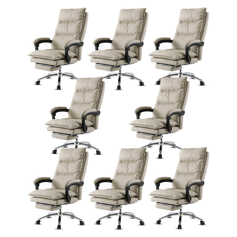 26" Wide Contemporary Managers Chair White Leather Executive Chair