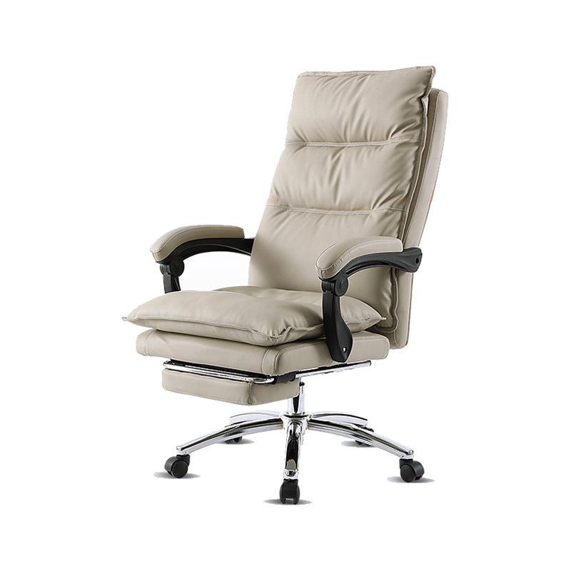 26" Wide Contemporary Managers Chair White Leather Executive Chair