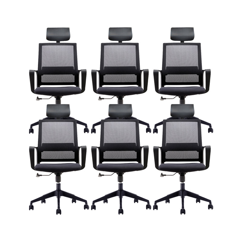 Fixed Arms Swivel Chair Modern Style Office Ergonomic Mesh Task Chair