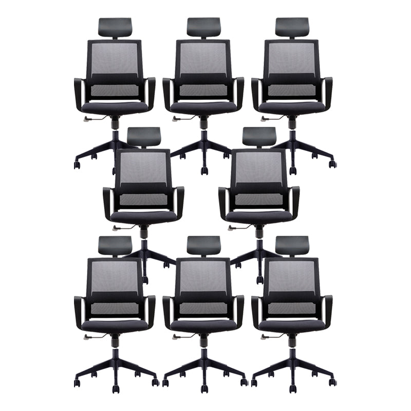 Fixed Arms Swivel Chair Modern Style Office Ergonomic Mesh Task Chair