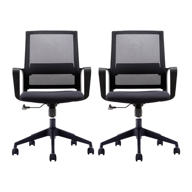 Fixed Arms Swivel Chair Modern Style Office Ergonomic Mesh Task Chair