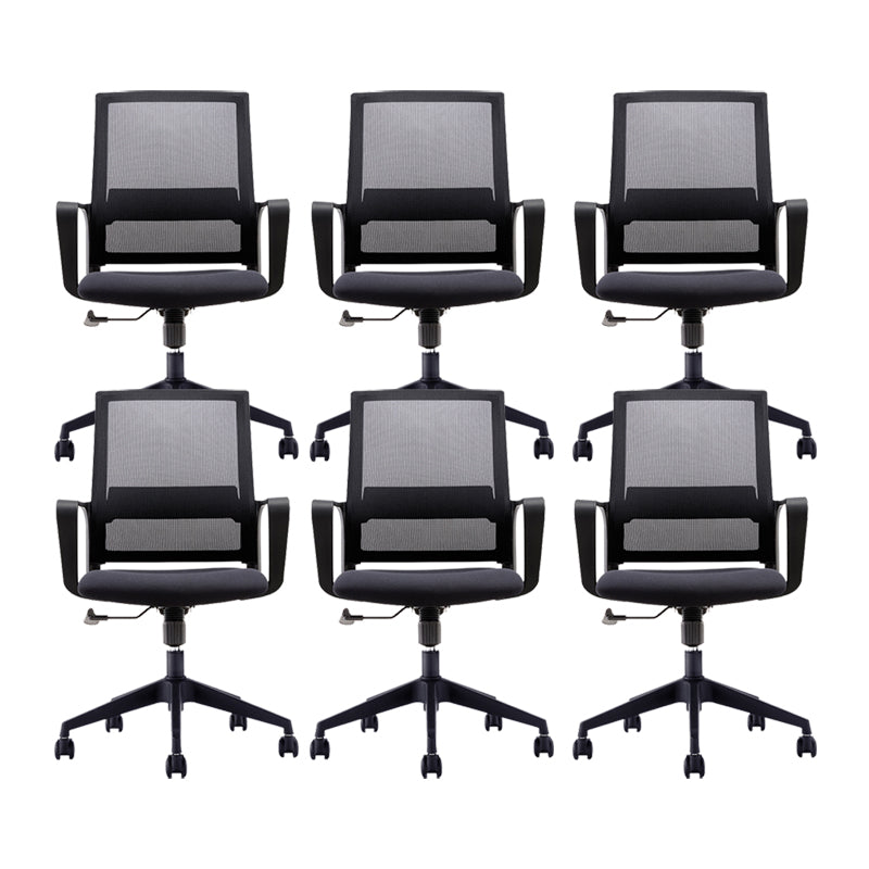 Fixed Arms Swivel Chair Modern Style Office Ergonomic Mesh Task Chair