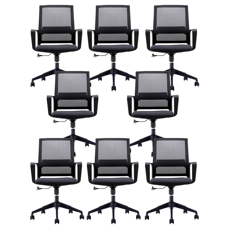 Fixed Arms Swivel Chair Modern Style Office Ergonomic Mesh Task Chair