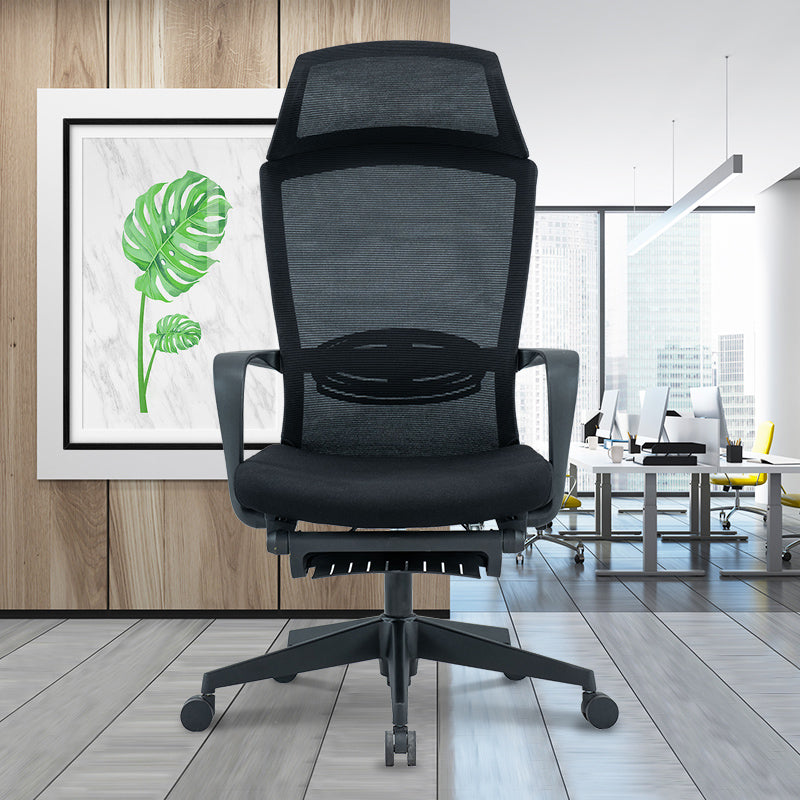 Modern High Back Desk Chair Swivel Mesh Chair with Fixed Arms