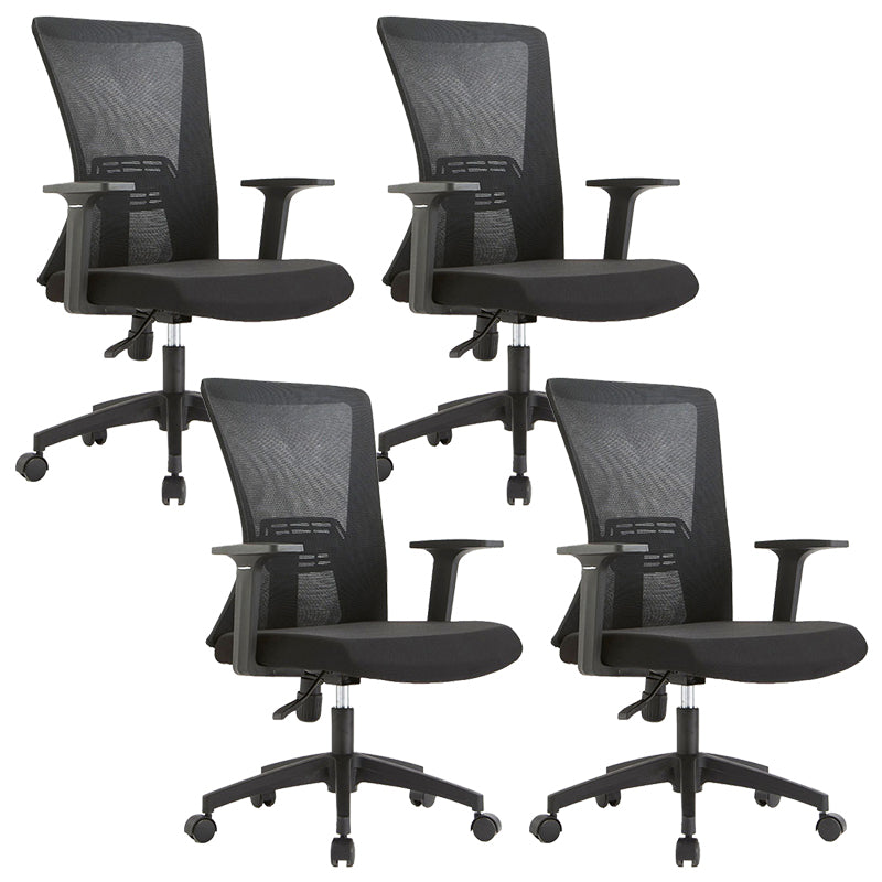 Fixed Arms Office Chair Microfiber Desk High Back Chair Wheels Ergonomic