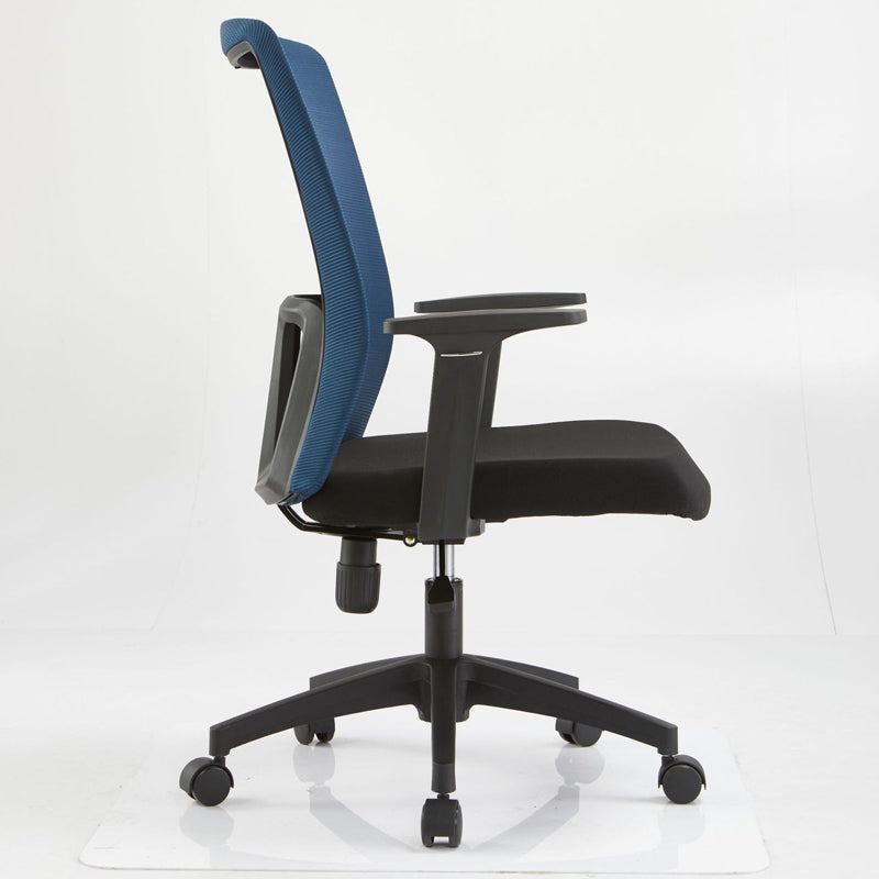 Fixed Arms Office Chair Microfiber Desk High Back Chair Wheels Ergonomic