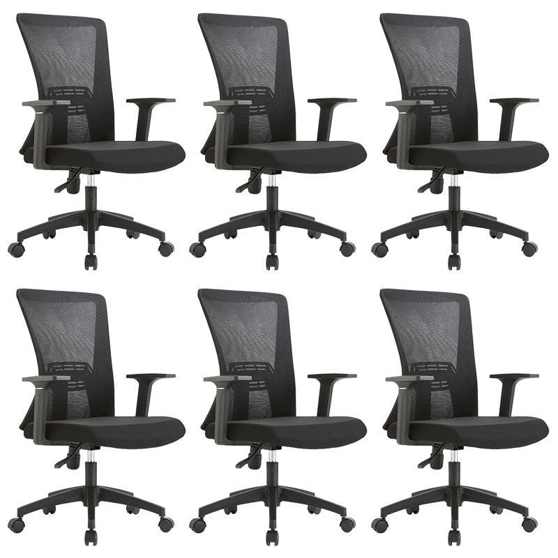 Fixed Arms Office Chair Microfiber Desk High Back Chair Wheels Ergonomic