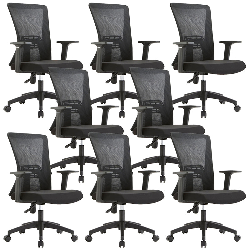 Fixed Arms Office Chair Microfiber Desk High Back Chair Wheels Ergonomic