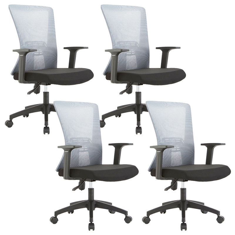 Fixed Arms Office Chair Microfiber Desk High Back Chair Wheels Ergonomic