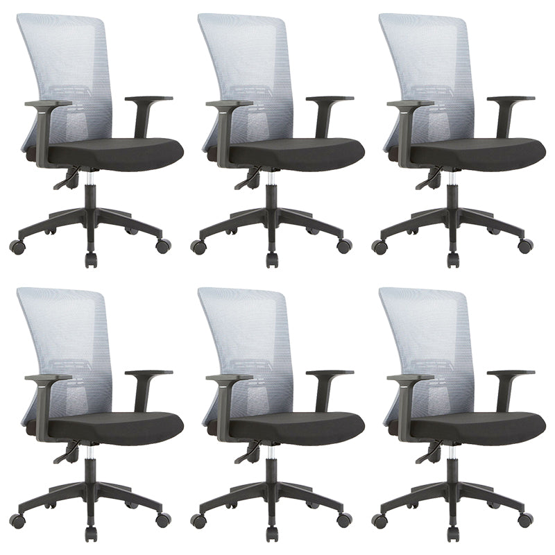 Fixed Arms Office Chair Microfiber Desk High Back Chair Wheels Ergonomic