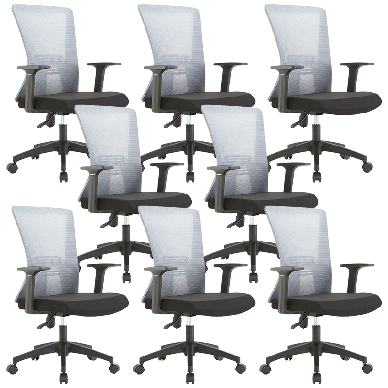 Fixed Arms Office Chair Microfiber Desk High Back Chair Wheels Ergonomic