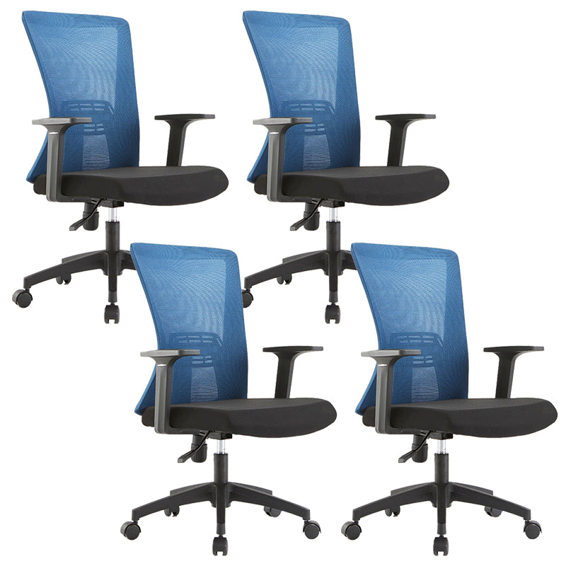 Fixed Arms Office Chair Microfiber Desk High Back Chair Wheels Ergonomic