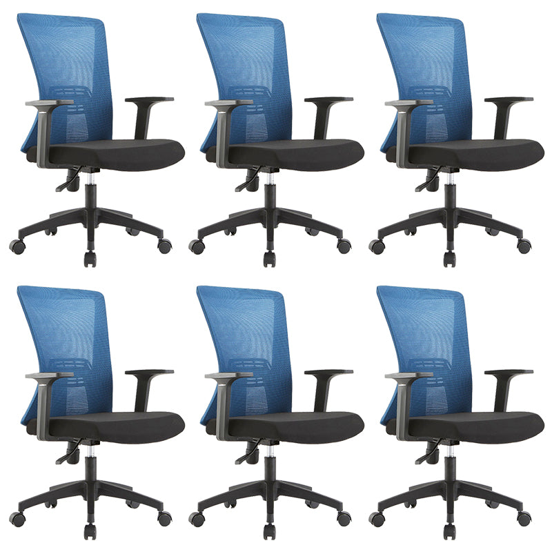 Fixed Arms Office Chair Microfiber Desk High Back Chair Wheels Ergonomic