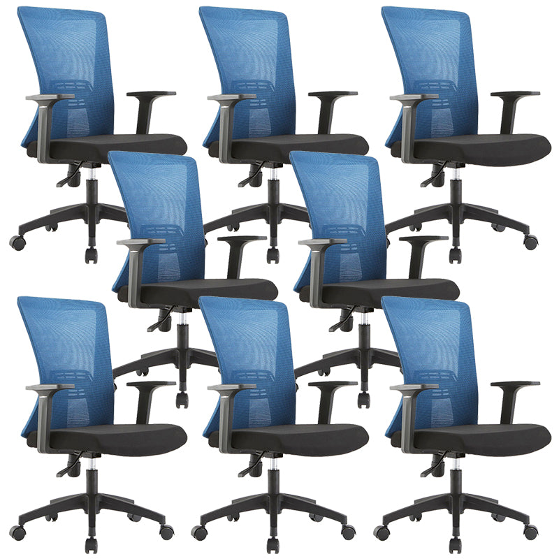 Fixed Arms Office Chair Microfiber Desk High Back Chair Wheels Ergonomic