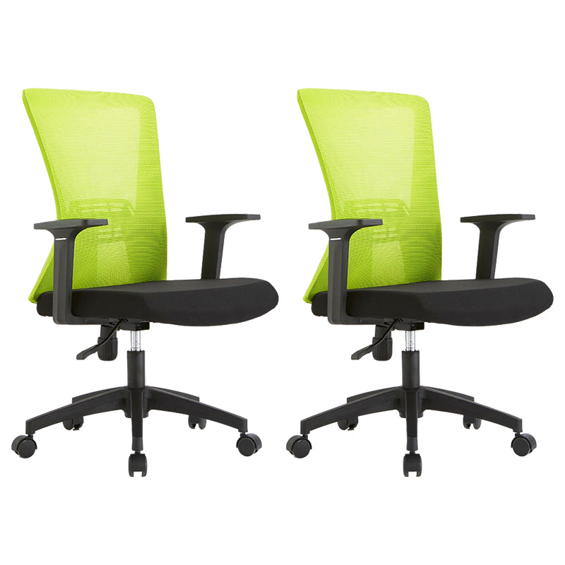 Fixed Arms Office Chair Microfiber Desk High Back Chair Wheels Ergonomic