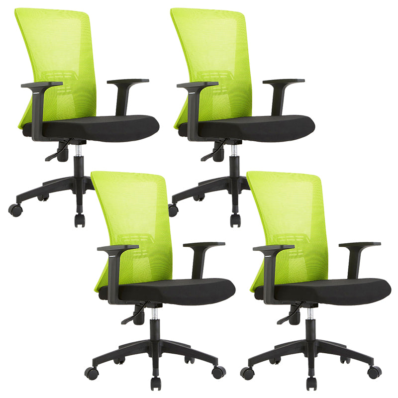 Fixed Arms Office Chair Microfiber Desk High Back Chair Wheels Ergonomic