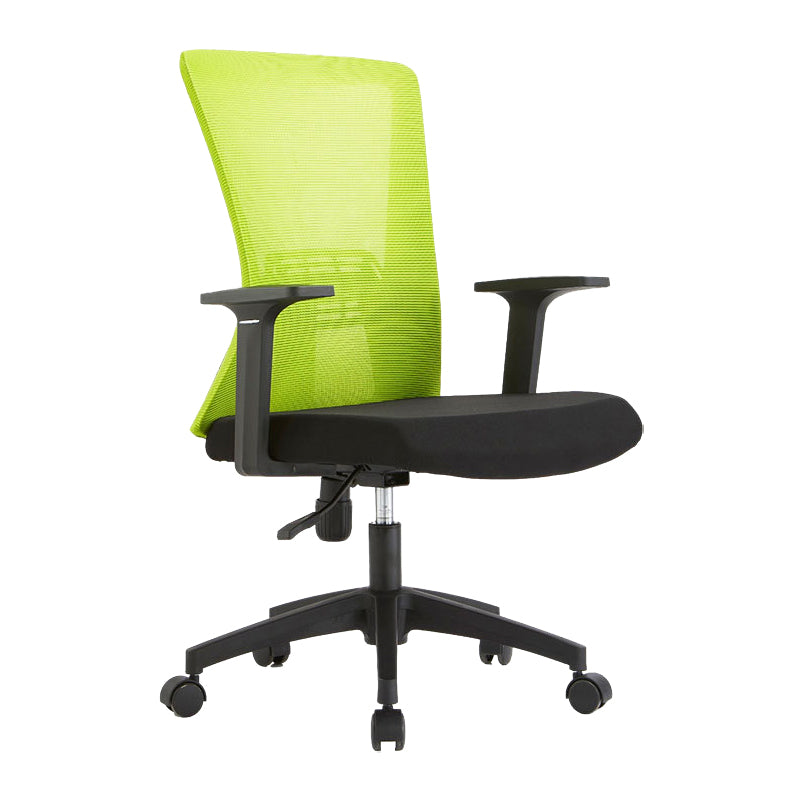 Fixed Arms Office Chair Microfiber Desk High Back Chair Wheels Ergonomic