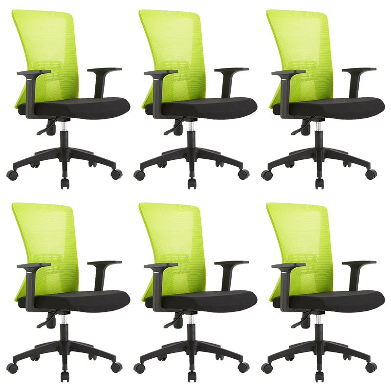 Fixed Arms Office Chair Microfiber Desk High Back Chair Wheels Ergonomic