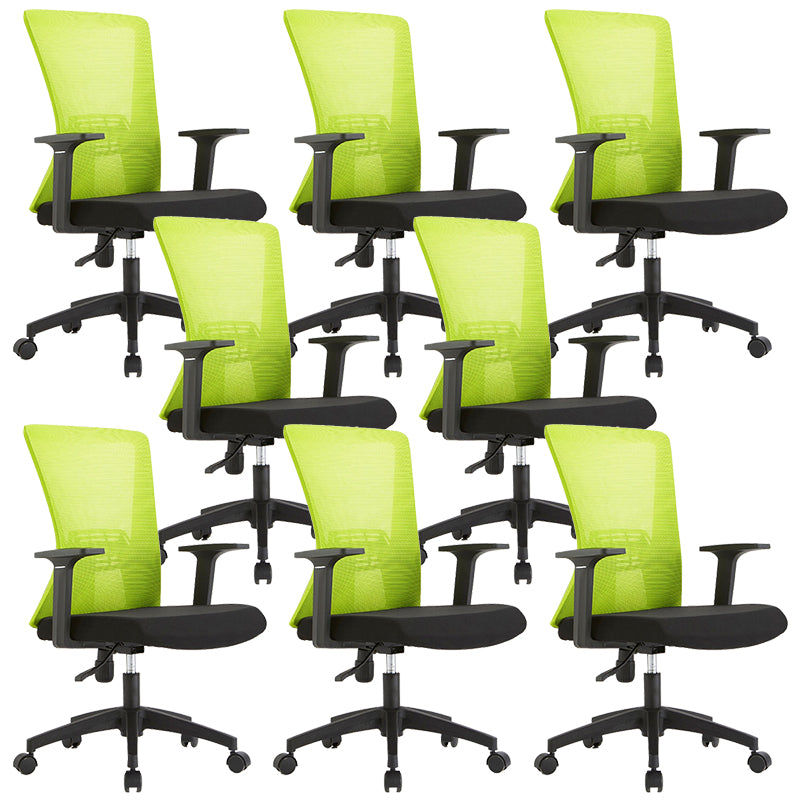 Fixed Arms Office Chair Microfiber Desk High Back Chair Wheels Ergonomic