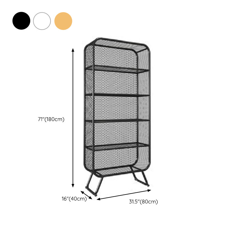 Modern Metal Shelf Bookcase Standard Bookshelf with Shelves for Living Room