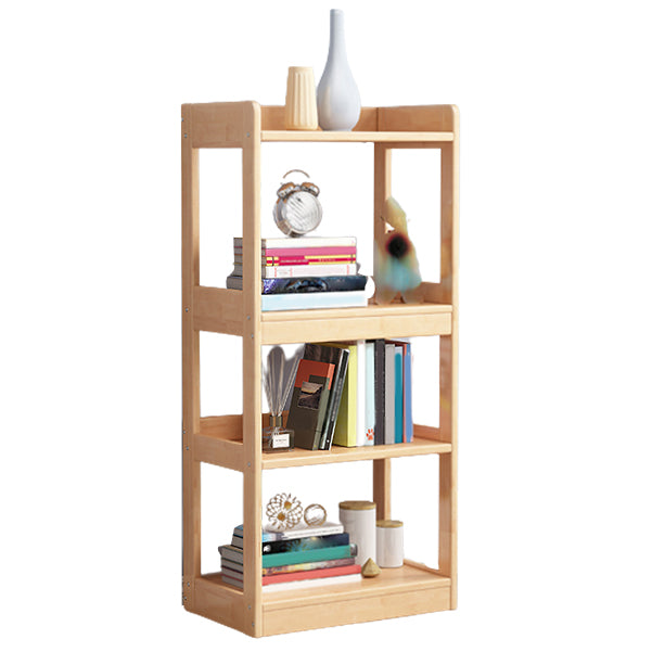 Modern Standard Bookshelf Wooden Open Back Bookcase with Rectangular Shelves