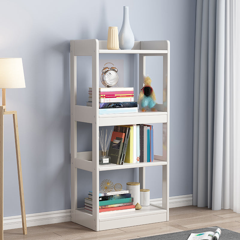 Modern Standard Bookshelf Wooden Open Back Bookcase with Rectangular Shelves