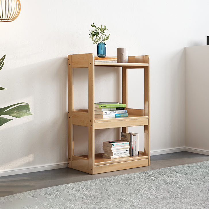 Modern Standard Bookshelf Wooden Open Back Bookcase with Rectangular Shelves