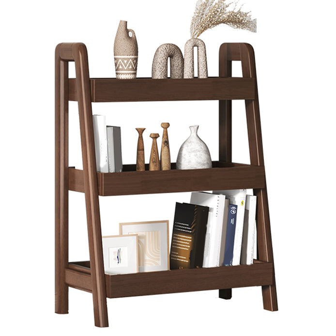 Ladder Contemporary Bookshelf Wooden Open Back Bookcase with Shelves