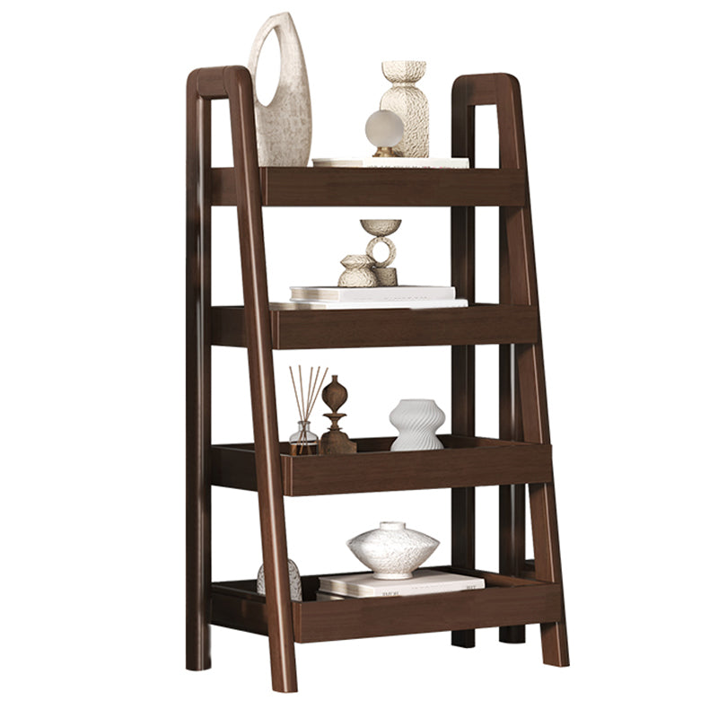 Ladder Contemporary Bookshelf Wooden Open Back Bookcase with Shelves