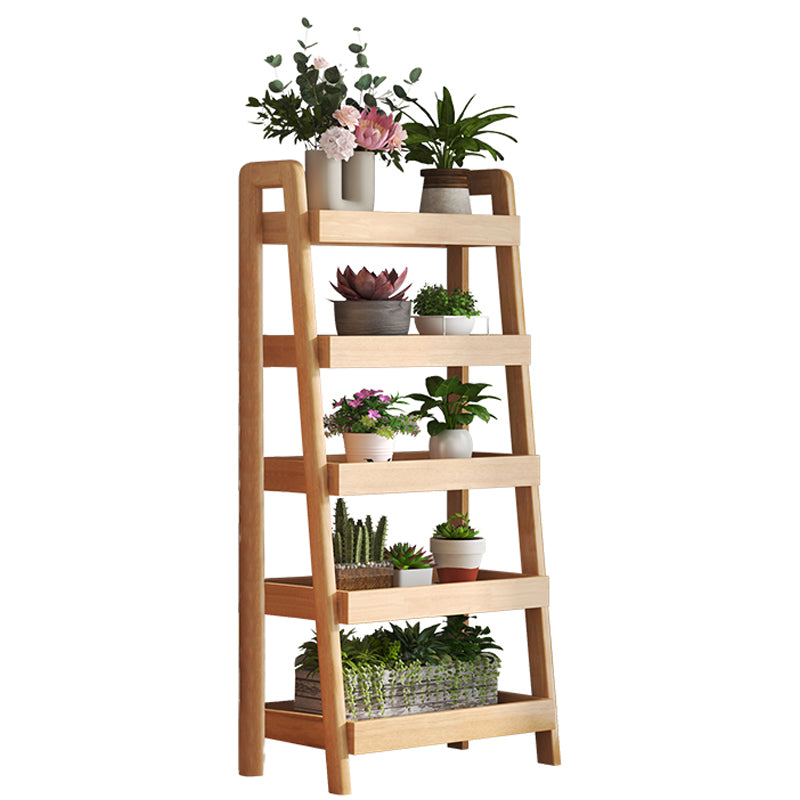 Ladder Contemporary Bookshelf Wooden Open Back Bookcase with Shelves