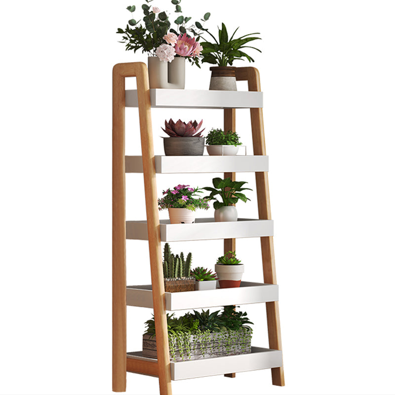 Ladder Contemporary Bookshelf Wooden Open Back Bookcase with Shelves