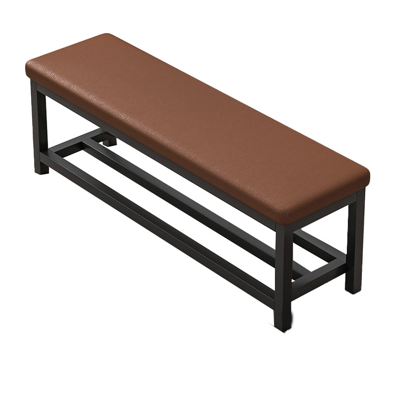 Contemporary Upholstered Bench Rectangle 14"Wide Bench with Shelves