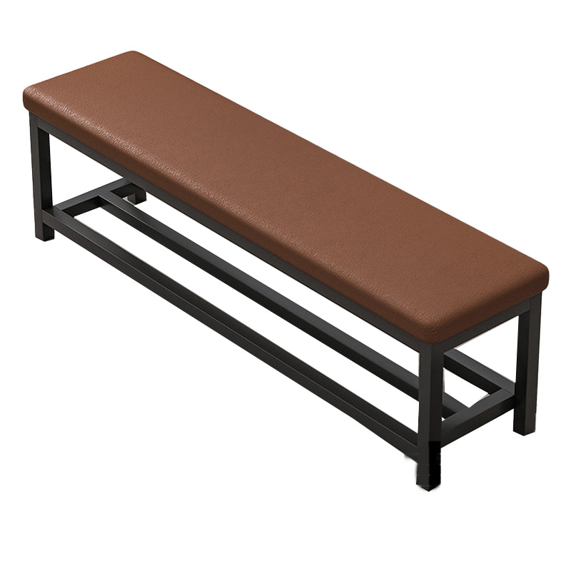 Contemporary Upholstered Bench Rectangle 14"Wide Bench with Shelves