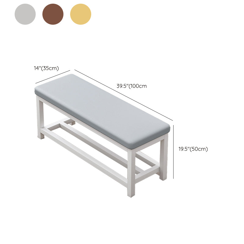 Contemporary Upholstered Bench Rectangle 14"Wide Bench with Shelves