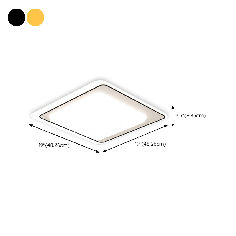 LED Black/Golden Ceiling Light Modern Square Flush Mount Lighting for Foyer