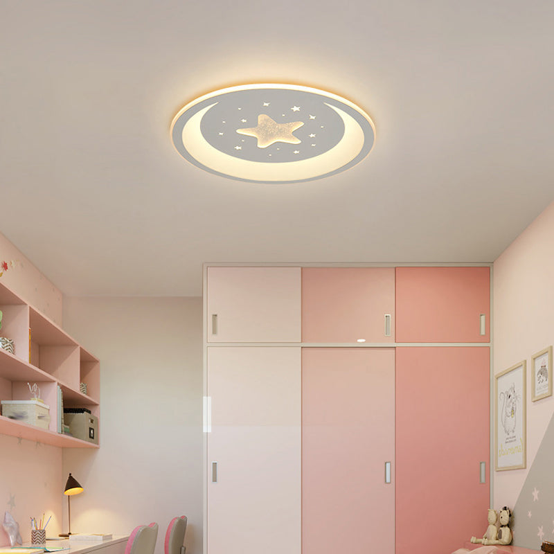 LED Modernism Ceiling Light White Flush Mount Lighting for Foyer Hallway