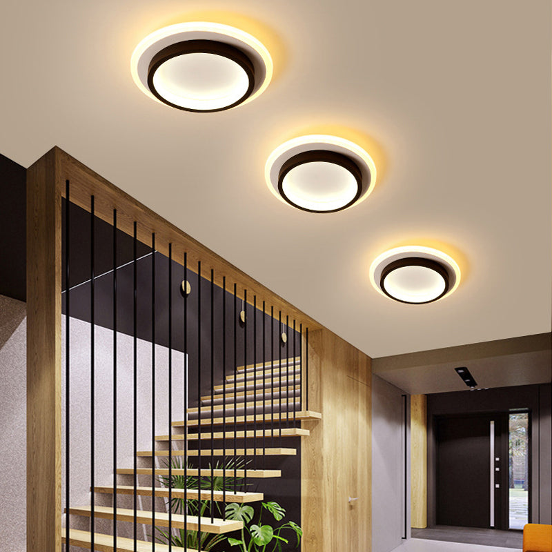 Modern LED Flush Mount Lighting Black Ceiling Light for Foyer Home