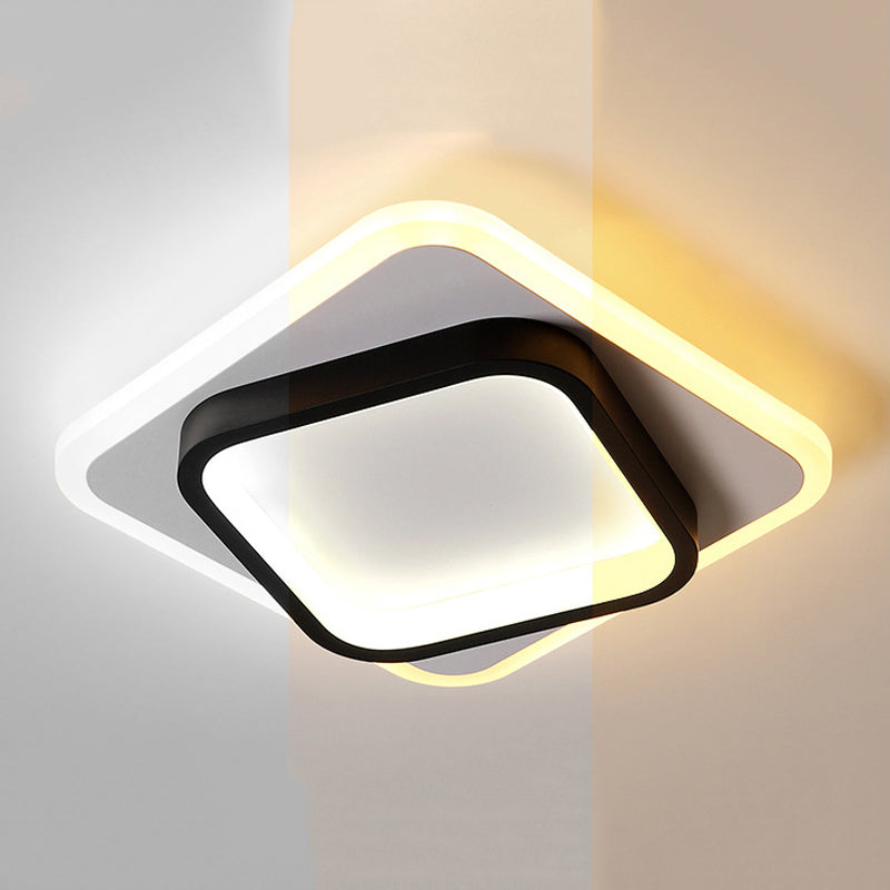 Modern LED Flush Mount Lighting Black Ceiling Light for Foyer Home