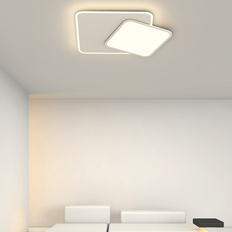 LED White Ceiling Light Modern Square Flush Mount Lighting for Foyer