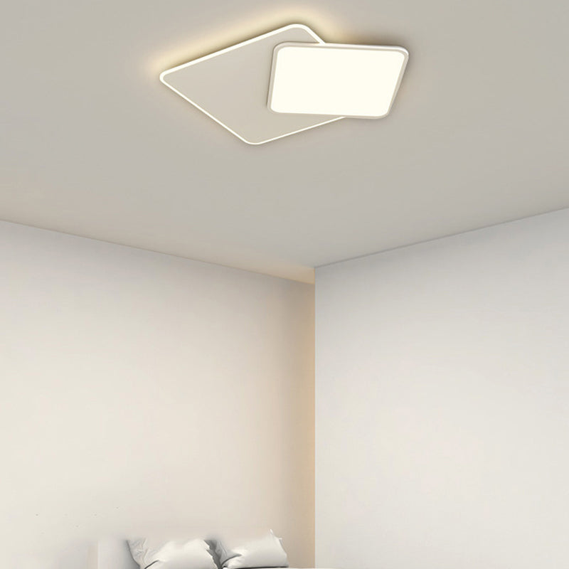 LED White Ceiling Light Modern Square Flush Mount Lighting for Foyer