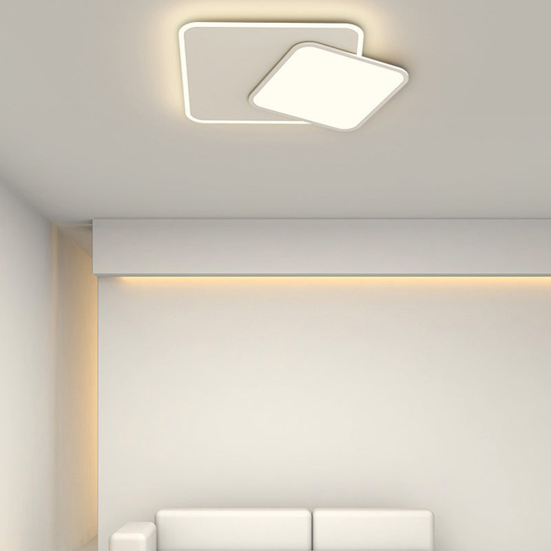 LED White Ceiling Light Modern Square Flush Mount Lighting for Foyer