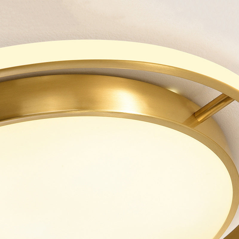 Round Flush Mount Modern Metal Flush Mount Ceiling Light in Gold