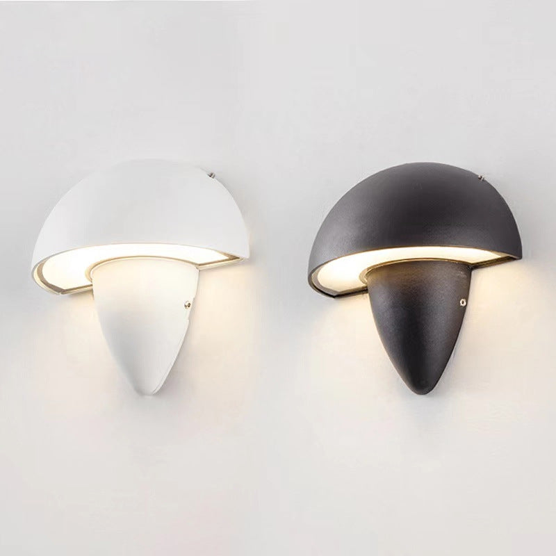 1 - Light Modern Wall Light Interior LED Mushroom Metal Wall Mount in Black / White